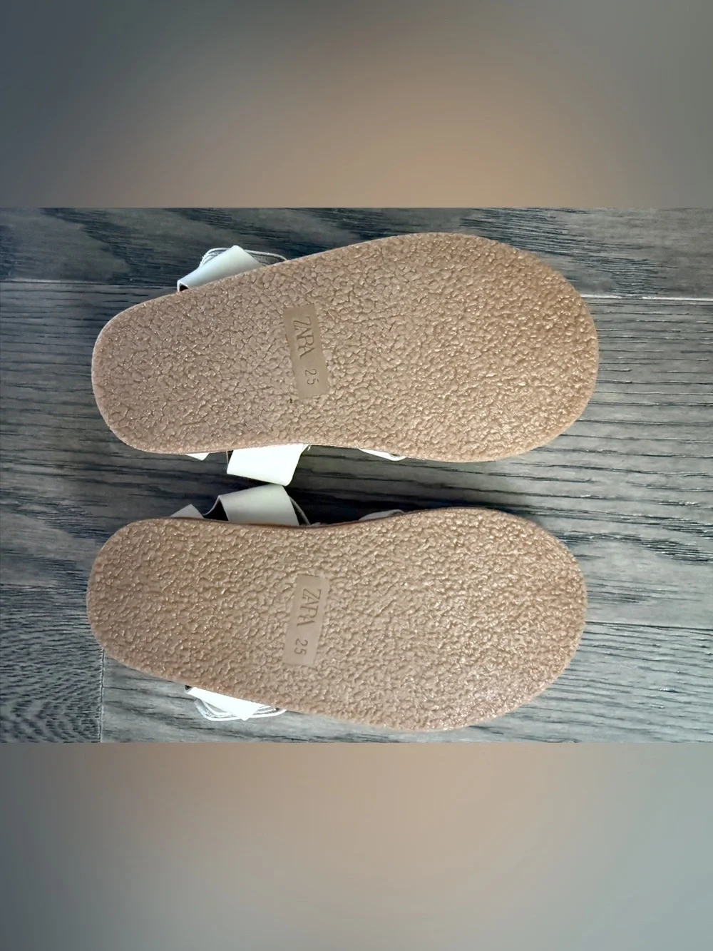 ZARA Kids White Woven Leather Sandals